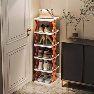 (Có Hộp) Kệ Giày Nhựa 5 Tầng Xếp Gọn Chữ X (Bao 20 -35)