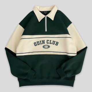 Nỉ cổ trụ dây kéo ngực logo in ODIN CLUB , chất thun nỉ pe dày mịn, form dưới 70kg