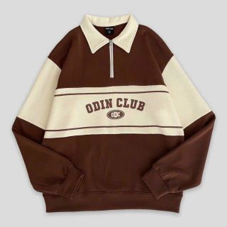 Nỉ cổ trụ dây kéo ngực logo in ODIN CLUB , chất thun nỉ pe dày mịn, form dưới 70kg
