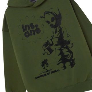 Áo hoodie Unisex in hoạt hình người logo in inssan . Form rộng dưới 70kg