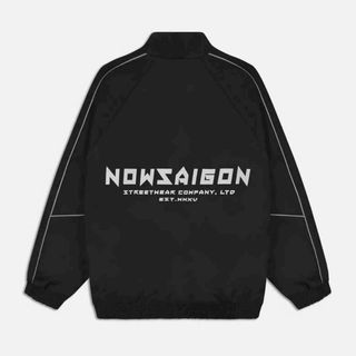 Áo khoác dù viền phản quang logo in nowsaigon. Form rộng