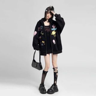 Hoodie zip nỉ chân của, in nhiều họa tiết ,nón 2 lớp vải chính