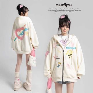Hoodie zip nỉ chân của, in nhiều họa tiết ,nón 2 lớp vải chính