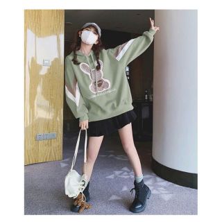 Áo hoodie nỉ in thỏ nón 2 lớp , form rộng dưới 75kg