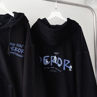 Áo Khoác Dây Kéo Nỉ Lót Bông In Chữ DEROR Chạy kansai form Unisex