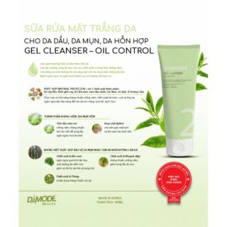 SỮA RỬA MẶT GEL CLEANSER OIL CONTROL DAMODE DÀNH CHO DA DẦU DA MỤN DA HỖ HỢP