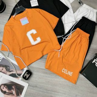 Đồ bộ đùi mặc nhà kiểu croptop in chữ C siêu xinh.