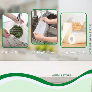 Khăn Lau Bếp KRCLEAN Cuộn 20x20cm 200 Tờ, Khăn Lau Đa Năng Tái Sử Dụng Nhiều Lần Tiện Lợi