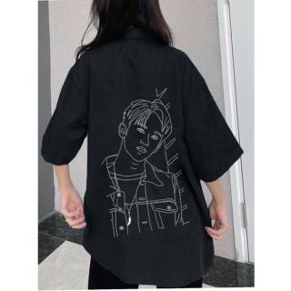 Áo Sơ Mi Tay Lỡ Nam Nữ Form Rộng Unisex In họa tiết chân dung người Chất Liệu Da lộn Mịn Mát