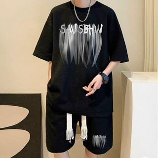 Set bộ áo thun quần short in hình (SAUSBHW)cực chất unisex dành cho nam nữ