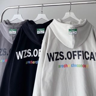 Áo khoác hoodie zip WZS 2023 vải nỉ lót bông form rộng unisex nam nữ