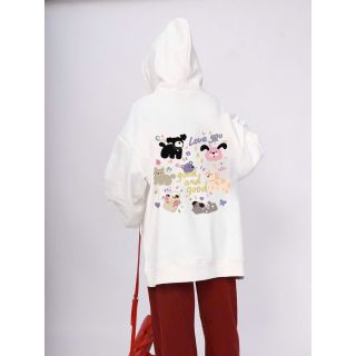 Áo hoodie nam nữ unisex in họa tiết cún cưng đáng yêu , form rộng dưới 75kg