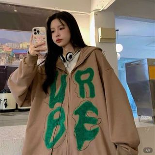 Áo Khoác Nỉ Bông BE UR Hoodie Zip form rộng Unisex Nam Nữ