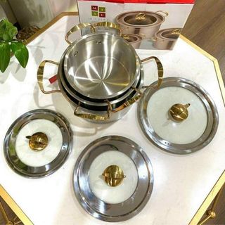 (Hộp Trắng) Bộ 3 Nồi Camel