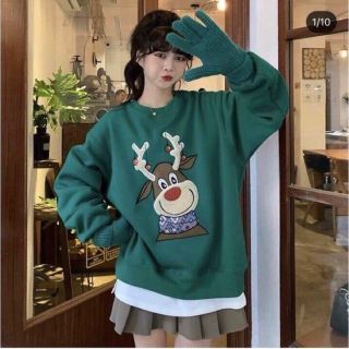 ￼Áo Sweater Giáng Sinh Hình Chú Tuần Lộc Siêu Cute, Freesize Dưới 70kg dáng tay phòng giá sỉ