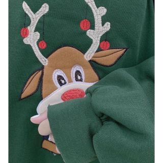 Áo Sweater Giáng Sinh Hình Chú Tuần Lộc Siêu Cute, Freesize Dưới 70kg dáng tay phòng