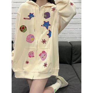 Áo Hoodie Nỉ Bông in TRÁI TIM EATILEXD Khóa ZIP Form Rộng Basic Nam Nữ Unisex Phong Cách Ulzzang