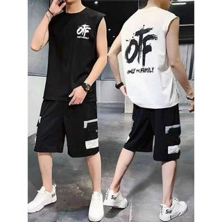 Bộ đồ thể thao nam quần lửng áo ba lỗ mặc đi chơi OTF cực ngầu, quần short kaki túi hộp nam