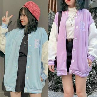 Áo khoác nỉ nút bomber logo R form dưới 70kg