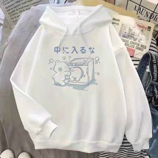 Áo hoodie nỉ in logo gấu hộp form dưới 70kg