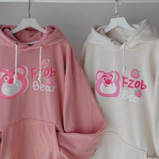 Áo hoodie nỉ in logo Fzob bear form dưới 70kg.