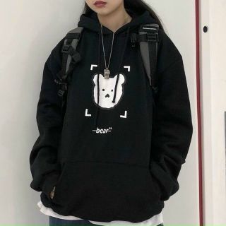 Áo hoodie nỉ ngoại in logo phản quang gấu bear form dưới 70kg