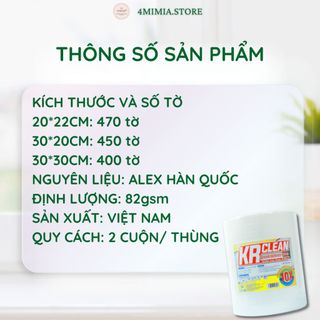 Khăn Giấy Lau Thấm Đa Năng, Khăn Giấy Lau Bếp KRCLEAN Cuộn Lớn- Khăn Lau Cá Nhà Hàng Sushi Siêu Thấm Chất Lượng