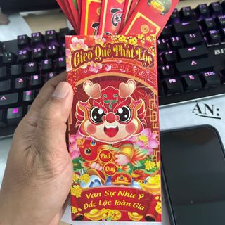 BAO LÌ XÌ GIEO QUẺ 12 CON GIÁP, BAO LÌ XÌ RÚT QUẺ (12 QUE) - HỘP LÌ XÌ GIEO QUẺ 2024 NĂM RỒNG GIÁ SỈ