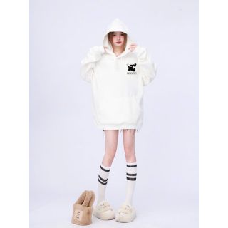 Áo hoodie zip Dáng Rộng In Họa Tiết Cún còn Salmo Thời Trang Hàn Quốc Mới
