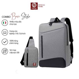 COMBO BALO LAPTOP CAO CẤP HR317 VÀ TÚI ĐEO CHÉO CÁ TÍNH HR147 - HARAS