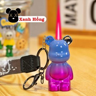 BẬT LỬA KHÈ - MÓC KHÓA HÌNH GẤU BEARBRICK MÀU CẦU VÒNG - (XÀI GAS)
