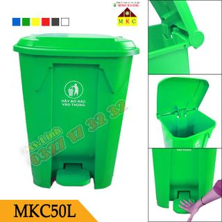 Thùng rác nhựa 50 lít đạp chân Minh Khang