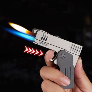 BẬT LỬA 2IN1 HÌNH SÚNG 2 LỬA (LỬA NGỌN VÀ LỬA HOẢ TIỄN) - (XÀI GAS)