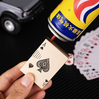 BẬT LỬA KHÈ GAS LỘ THIÊN HÌNH LÁ BÀI (CÓ ĐÈN) (KIM LOẠI) - (XÀI GAS)