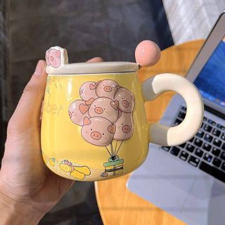 Cốc Sứ Cute Chùm Bông Quai Nón (Thùng 60)