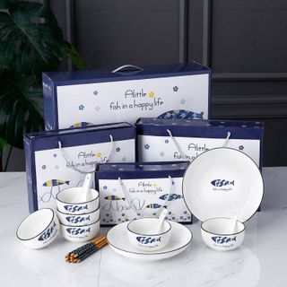 Set Bát 14 Chi Tiết Hình Con Cá Nhật