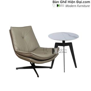 Bộ bàn trà sofa thư giãn phòng ngủ mặt đá phiến chân sắt ghế bọc nệm da nhập khẩu HCM TS0956-05E CL1214-P giá sỉ