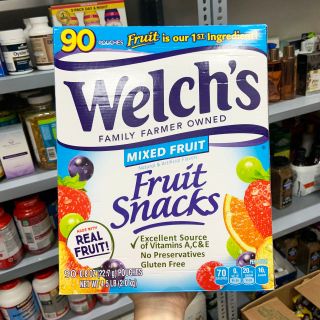 Kẹo dẻo trái cây tươi tự nhiên Welch's Fruit Snacks nhập Mỹ gói xanh dương