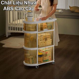 Tủ đựng đồ gấp gọn 2 cửa 1 ngăn kéo có bánh xe