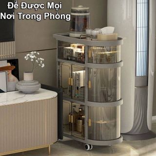 Tủ đựng đồ gấp gọn 2 cửa 1 ngăn kéo có bánh xe