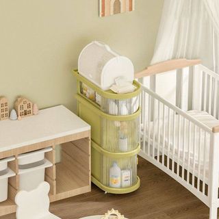 Tủ đựng đồ gấp gọn 2 cửa 1 ngăn kéo có bánh xe
