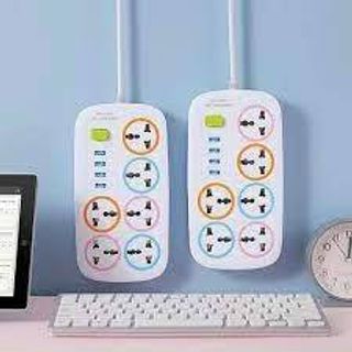 Ổ Cắm Điện Thái Lan Mẫu Mới 2023. Ổ Cắm Điện Thông Minh Model J06U Gồm 6 Phích Cắm 3 Chân 4 Cổng USB