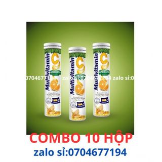 Combo 10 tuýp SỦI MULTIVITAMIN C giúp bổ sung vitamin và các khoáng chất giúp tăng cường sức đề kháng, cải thiện sức khỏe tuýp 20 viên