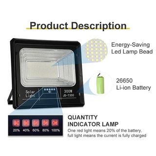 Đèn Pha Năng Lượng Mặt Trời Jindian JD-T300 Công Suất 300W