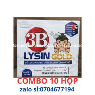 Combo 10 hộp viên uống 3B LYSIN GOLD giúp bổ sung vitamin nhóm b (10 hộp x 100 viên) giá sỉ