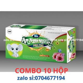 Combo 10 hộp SIRO ĂN NGỦ NGON GOLD PLUS tăng cường tiêu hóa, giúp ăn ngủ ngon, hỗ trợ nâng cao sức đề kháng ( 10 hộp x 20 ống )