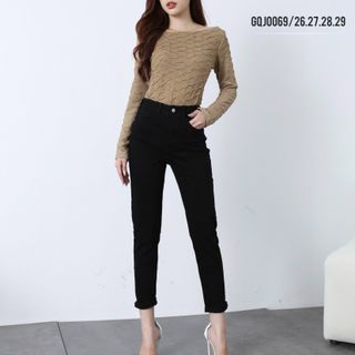 Quần Boy Nữ 2 Màu Đen Trắng Basic, Chất Jean Dày Dặn, Dáng Baggy Lên Form Cực Chuẩn GQJ0069