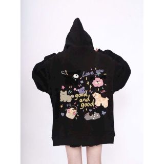 Áo hoodie nam nữ unisex in họa tiết cún cưng đáng yêu, form rộng dưới 75kg giá sỉ - giá bán buôn