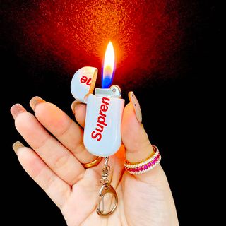 BẬT LỬA MÓC KHÓA SUP MINI GAS ĐÁ RÃNH TAY - XÀI GAS
