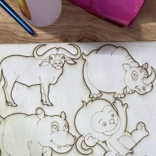 Hình gỗ tô màu cho trẻ em